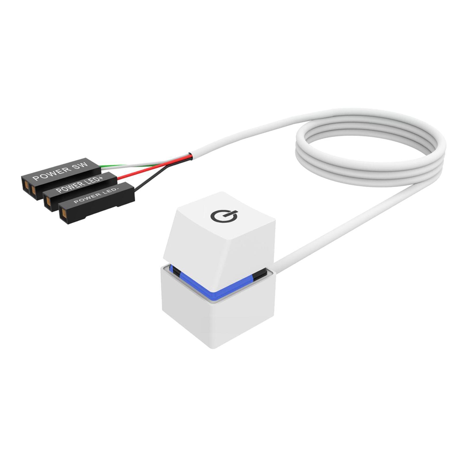Power on Off Button with 6.56ft Extension Cable Desktop Switch for Internet Café