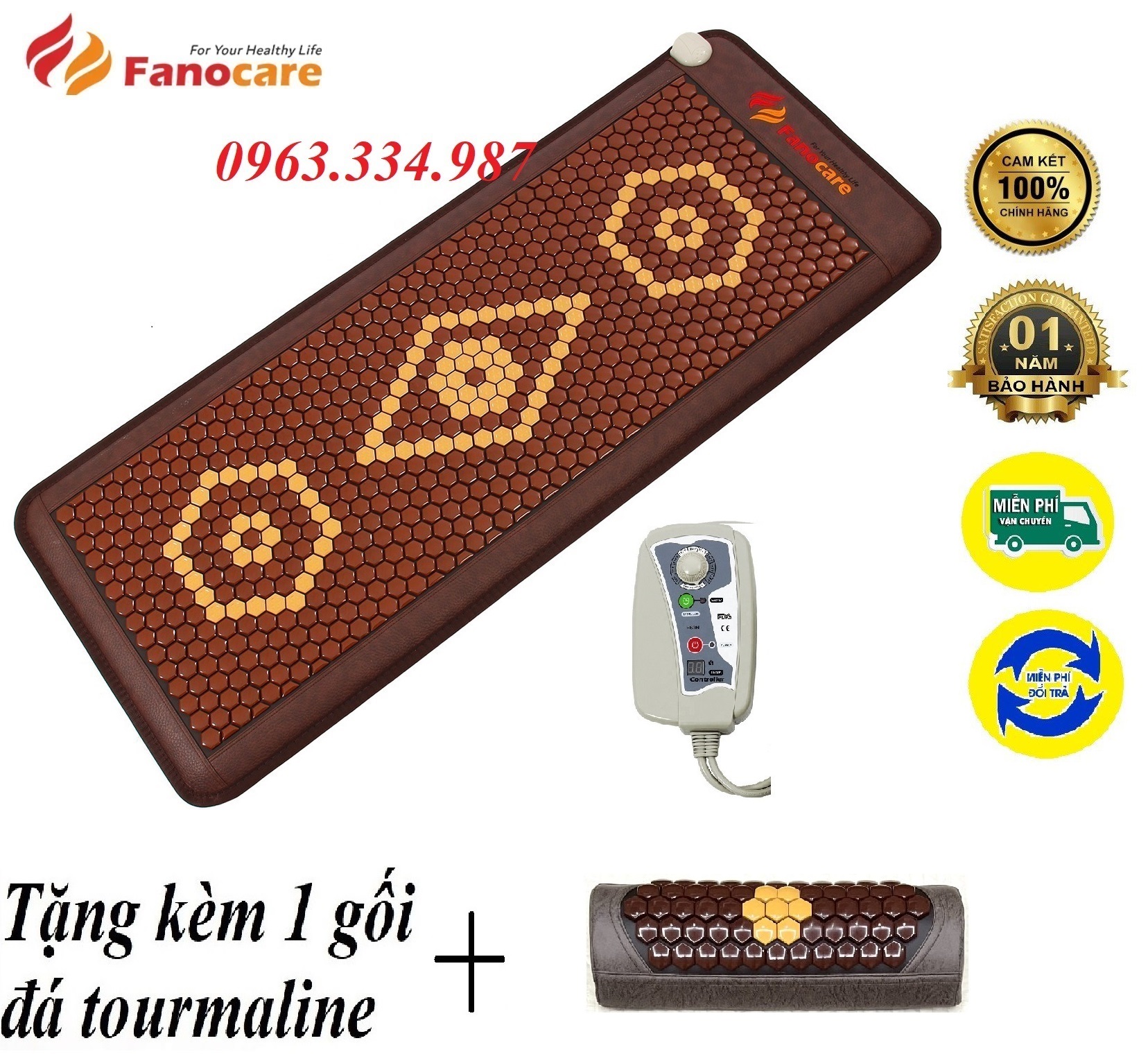 Thảm/Nệm đá nhiệt nóng Fanocare KT 60x150x3.5cm T2000