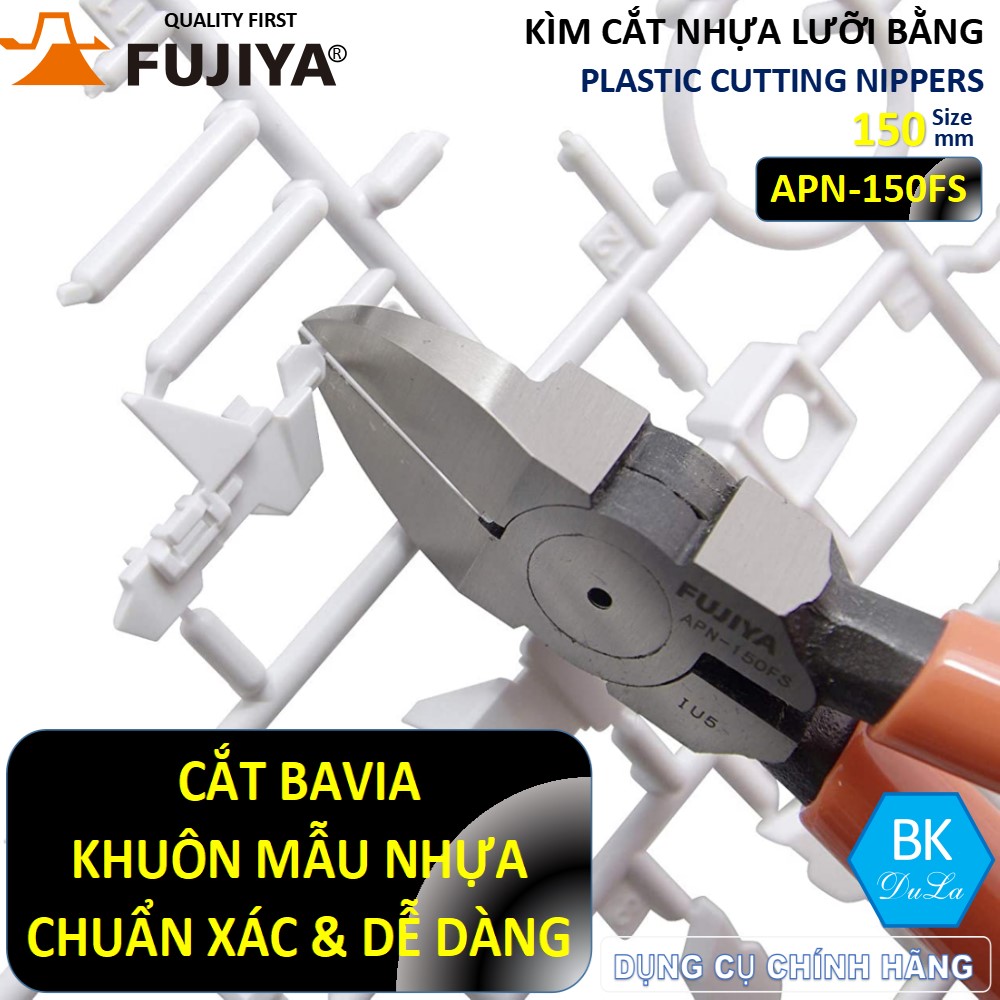 Kìm cắt nhựa - Kìm cắt Bavia lưỡi bằng 5 inch /125mm Fujiya APN-125FS GENUINE Công nghệ Nhật Bản