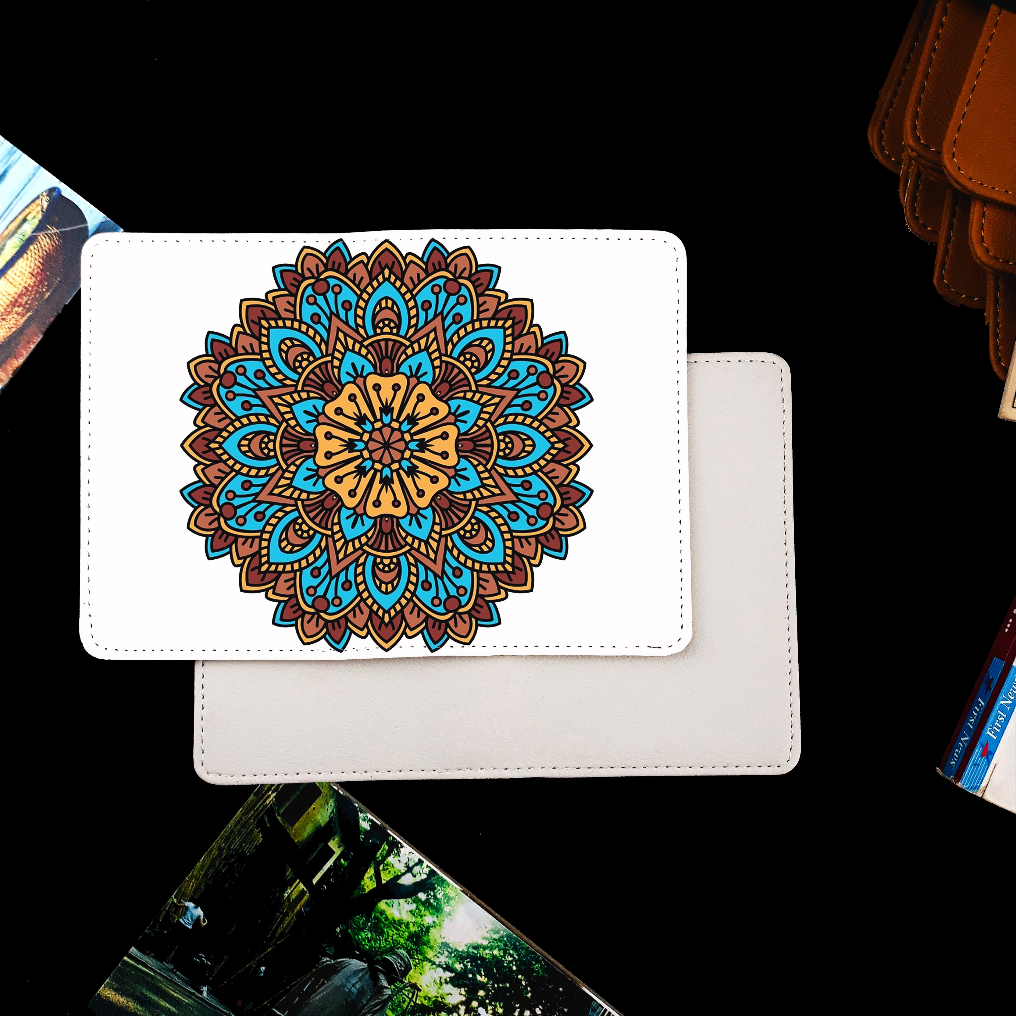 Bao Da Hộ Chiếu Du Lịch Hoạ Tiết MANDALA - Ví Đựng Passport Siêu Đẹp - PPT059