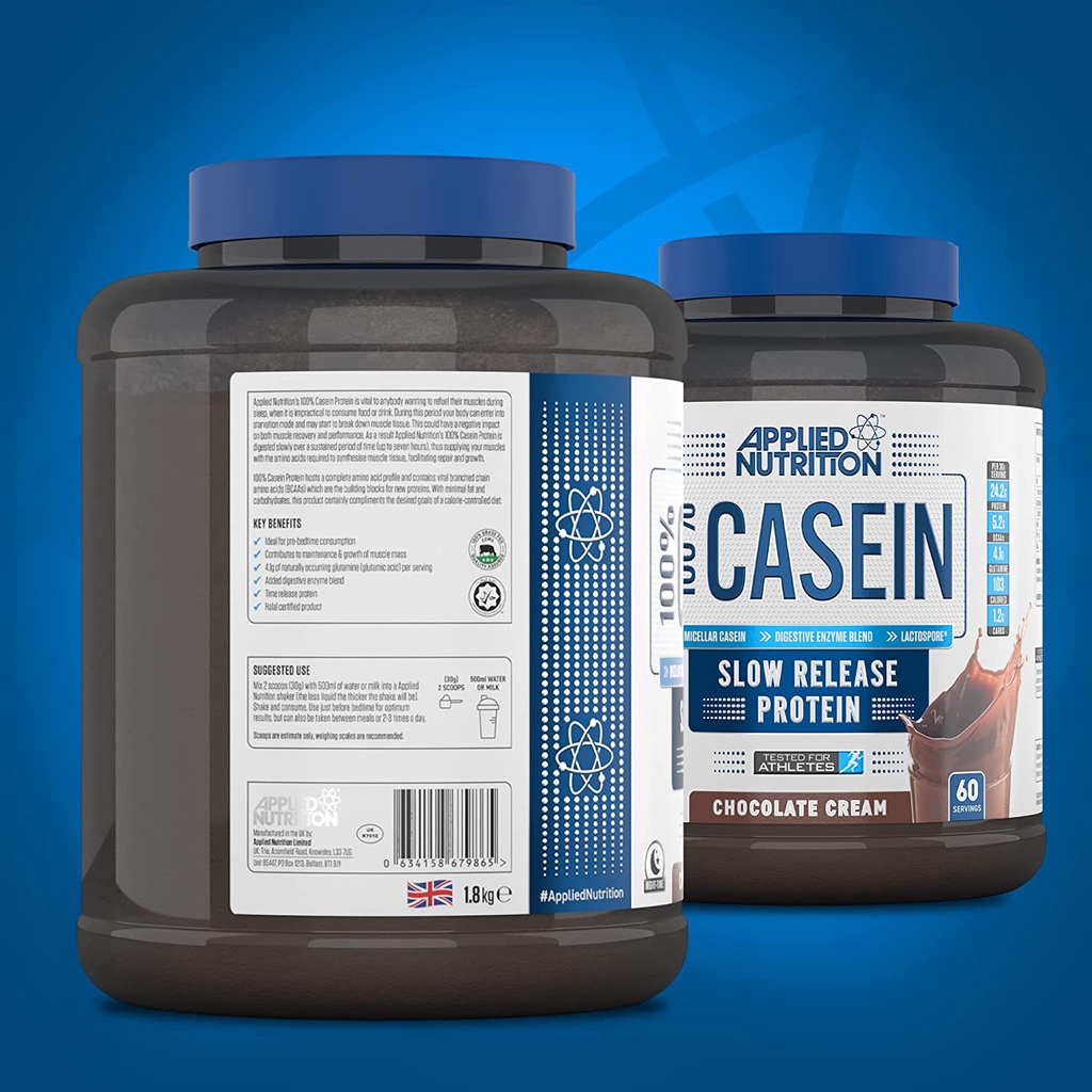 Whey Protein Casein Applied Nutrition (1.8kg - 60 Servings) - Sữa Đạm Nuôi Dưỡng Cơ Ban Đêm