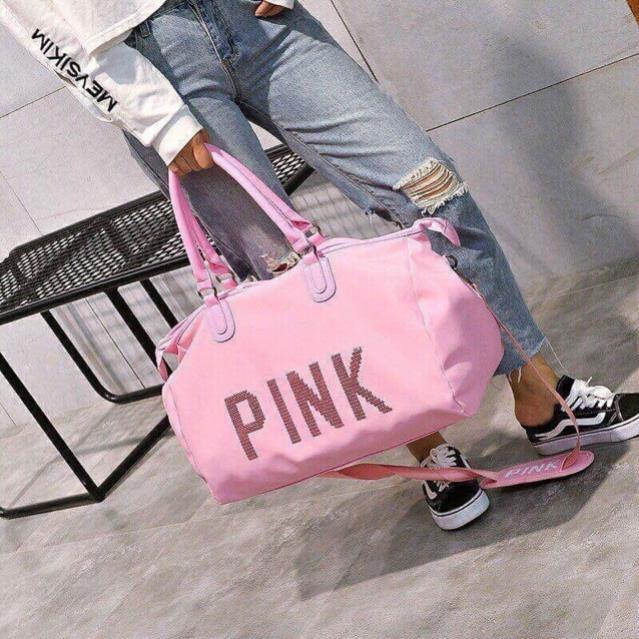 Túi du lịch Pink size to, túi đựng đồ du lịch, tập GYM vừa cá tính vừa thời trang lại gọn nhẹ