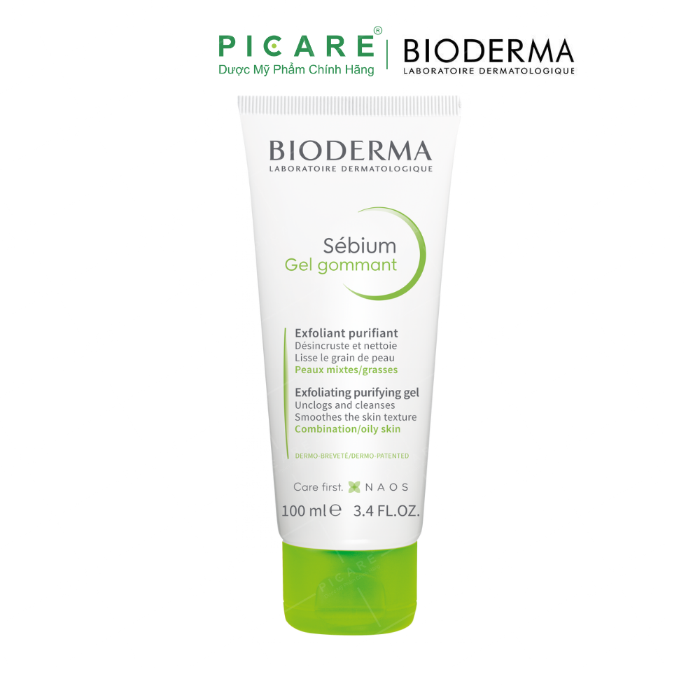 Gel tẩy tế bào chết dành cho da dầu, mụn BIODERMA Sébium Gel Gommant 100ml 