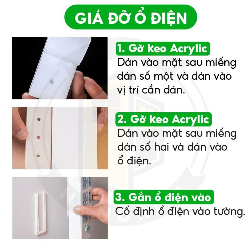 Giá đỡ gắn tường siêu dính, cố định cho các thiết bị điện Nẹp dây điện đi dây chống rối trong phòng làm việc NANORON