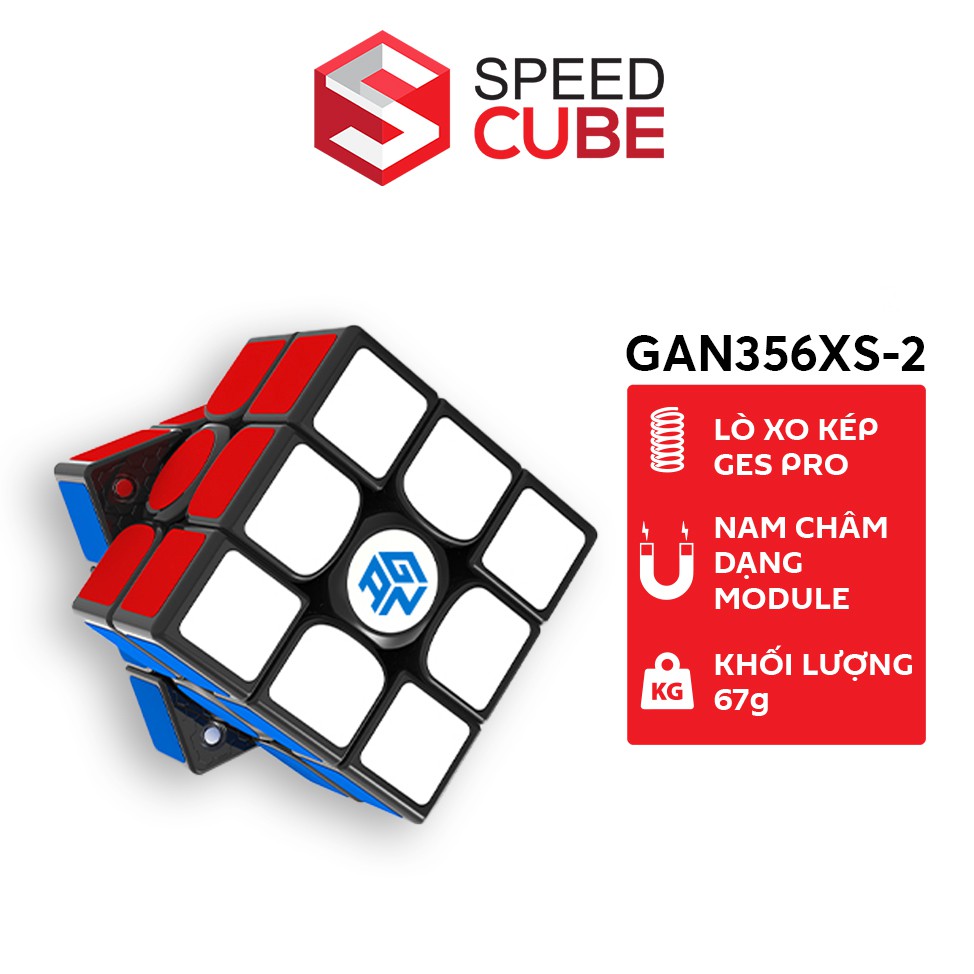 Đồ chơi ảo thuật Rubik 3x3 GAN 356 XS Stickerless/Viền đen, Rubik 3x3x3 Nam Châm Xoay Mượt