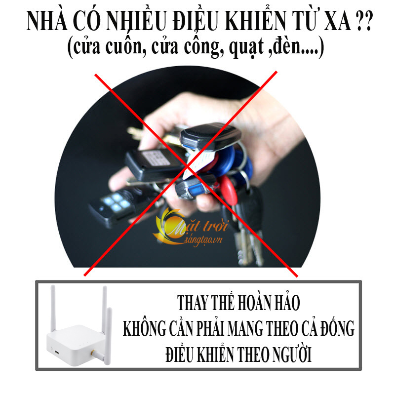 Bộ phát sóng điều khiển cửa cuốn bằng điện thoại Wifi Smart Life công suất lớn