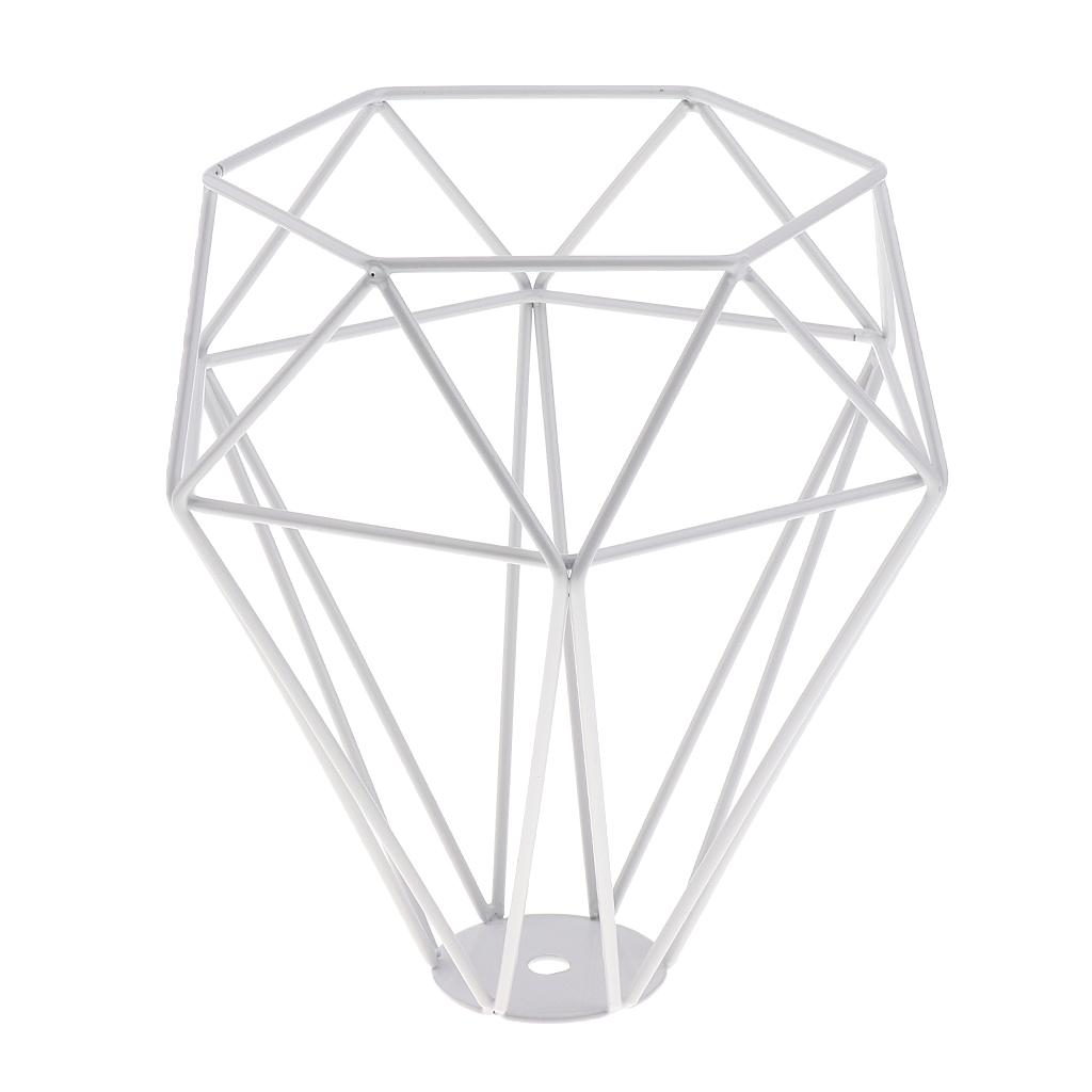 Vintage Metal Diamond Loft Pendant Ceiling Light Lamp Bulb Cage White+Black