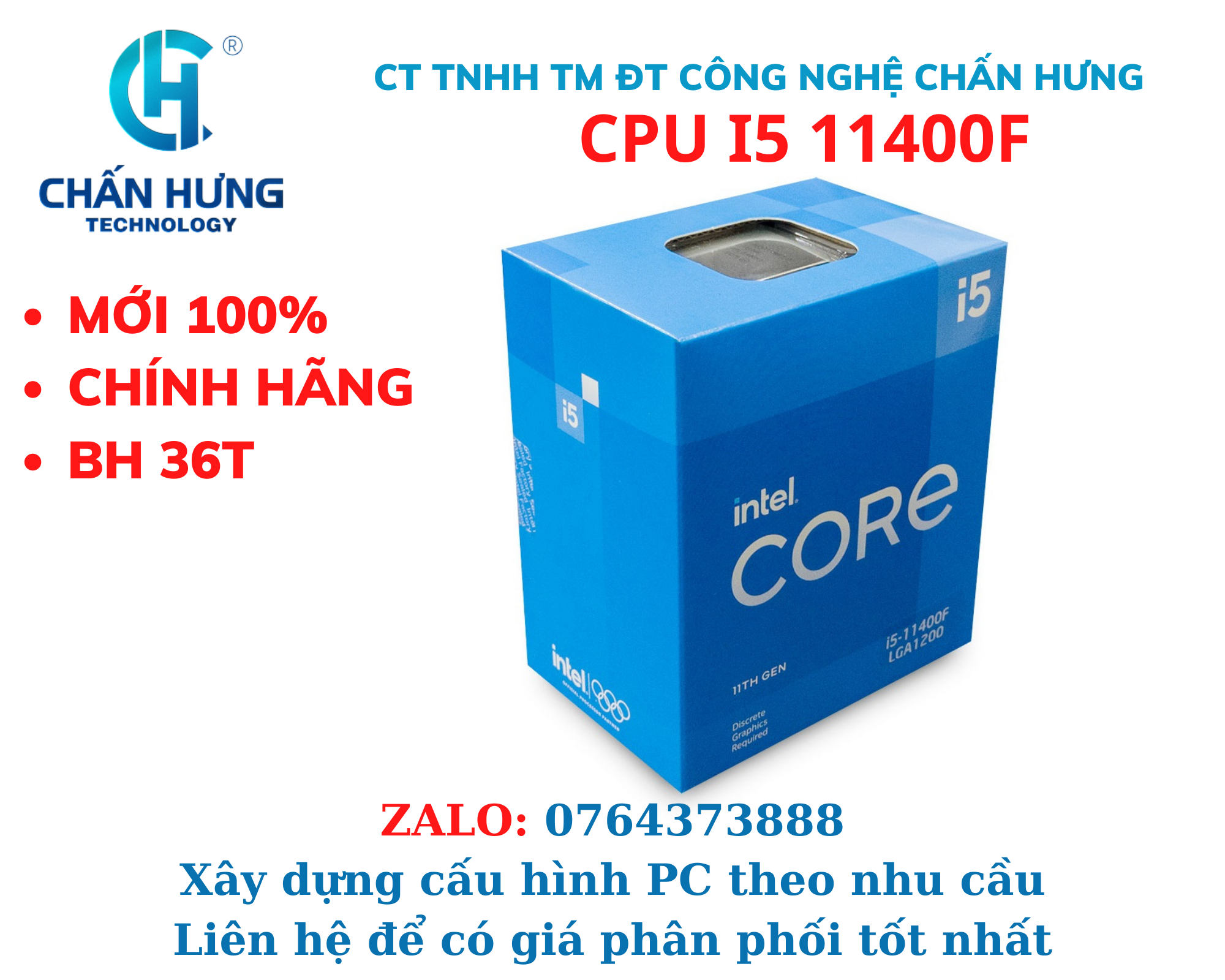 CPU Intel Core i5-11400F - HÀNG CHÍNH HÃNG