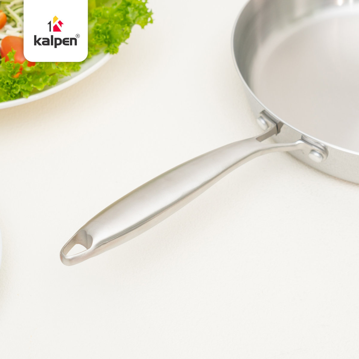 Chảo Inox 304 đúc liền khối 3 lớp Kalpen Luxus size 26cm, bảo hành 5 năm