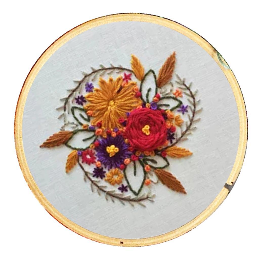 Embroidery Starter Kit Full Range of Stamped Cross Stitch Kits for Beginner with Embroidery Cloth Pattern, Embroidery Hoop, Color Threads, Tools Kit