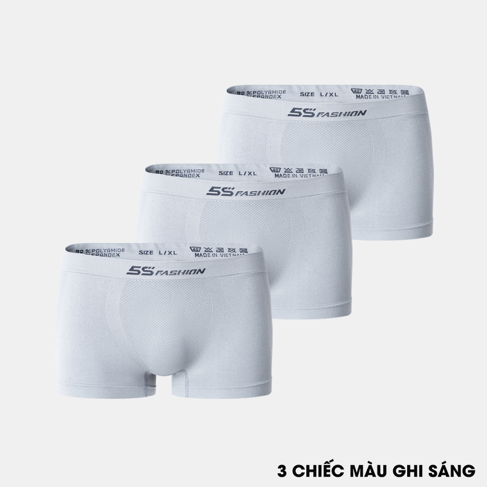 Combo 3 Quần Sịp Đùi Nam 5S FASHION Cạp Dệt Không Đường May, Thoáng Khí, Thấm Hút Tốt (3C-BOX23007)