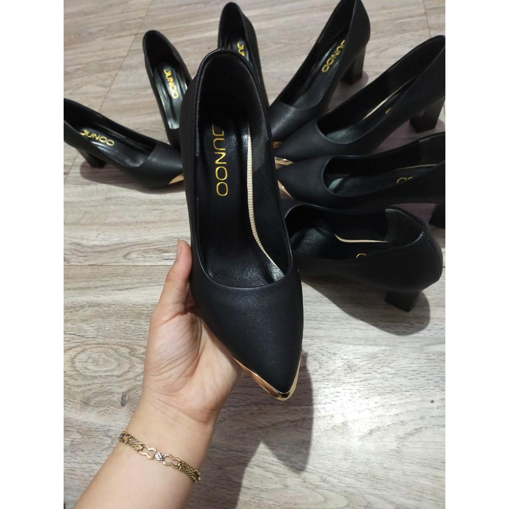 Giày cao gót đế vuông cao cấp 5-7cm, đen & Nude, giày cao gót giá rẻ, giày nữ đẹp, giày công sở