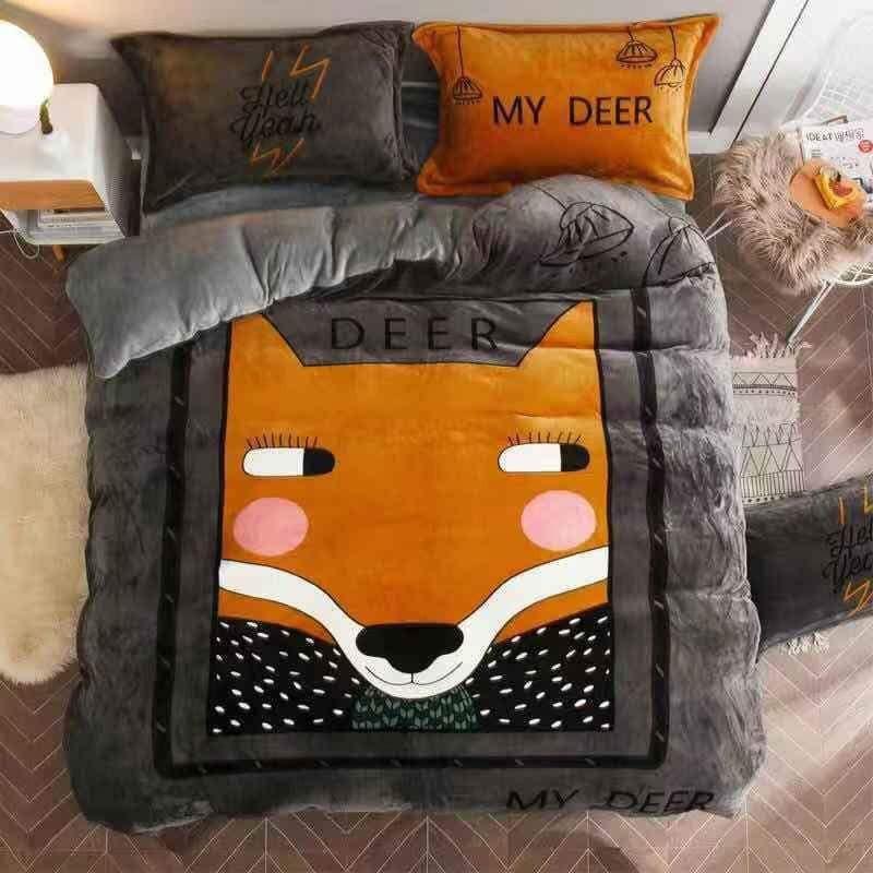 BỘ CHĂN GA NỈ NHUNG 3D HỌA TIẾT
