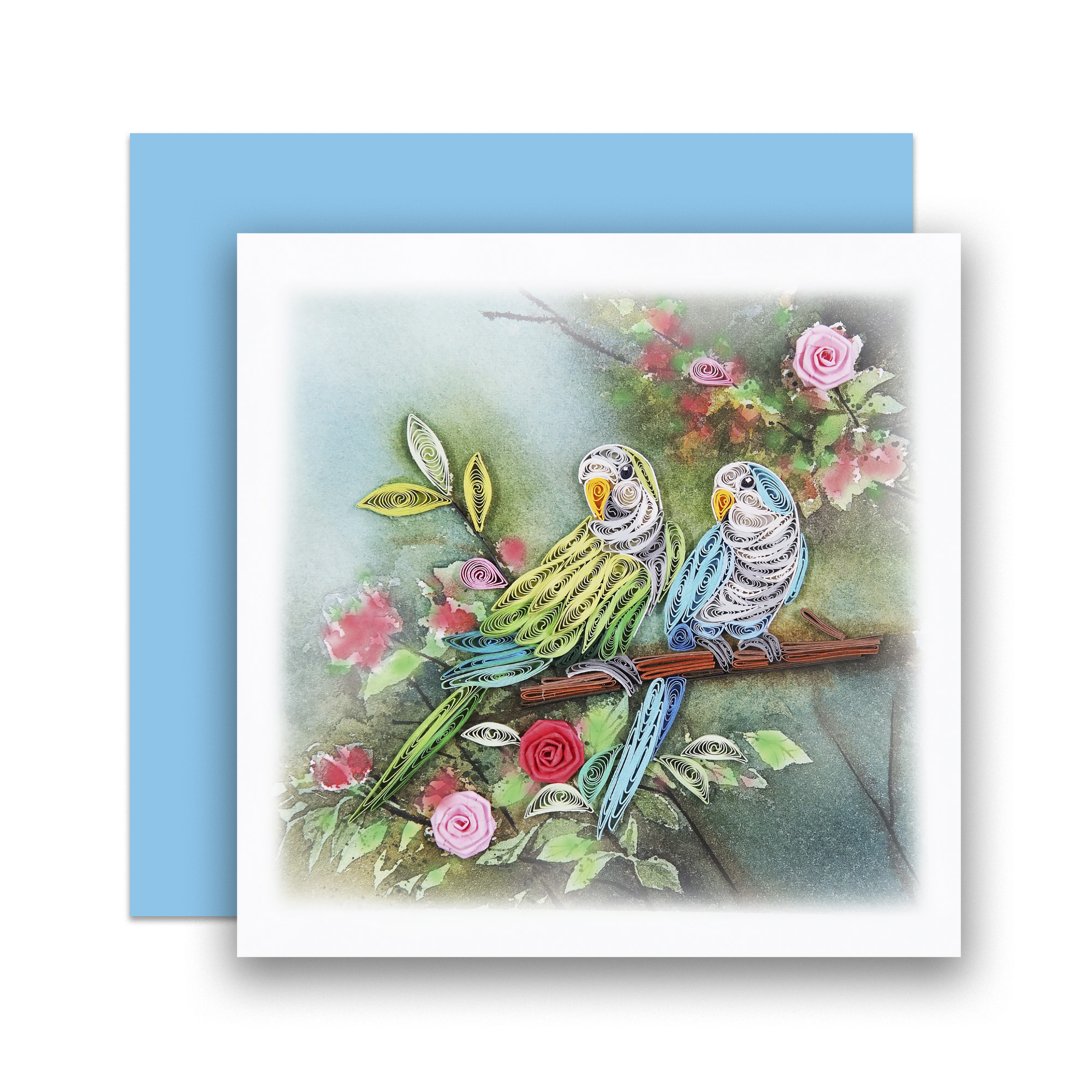 Thiệp Giấy Xoắn (Quilling Cards) - Thiệp Sinh Nhật, Tình Yêu, Chúc Mừng - BIRD 15x15cm