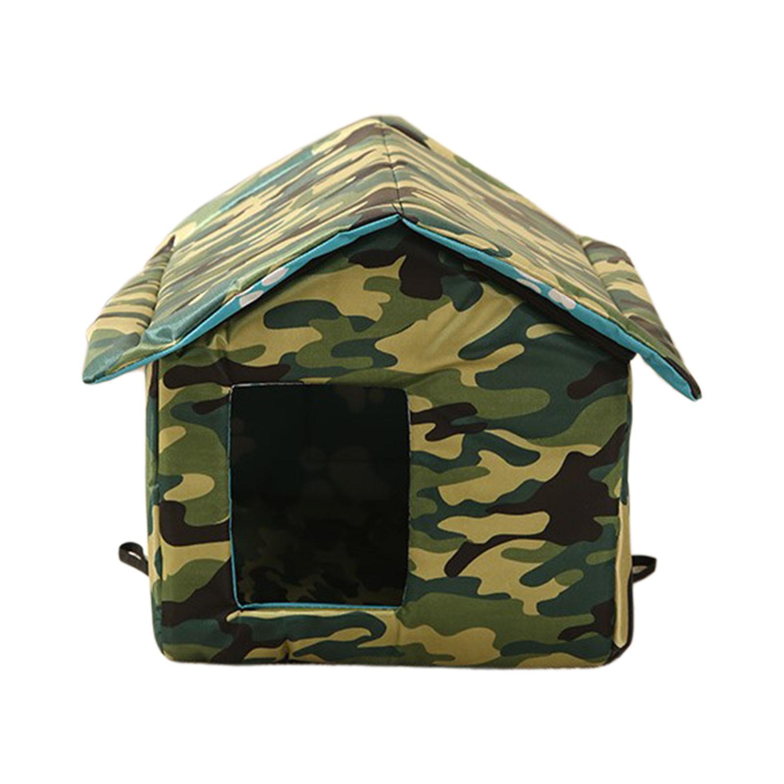Cave Pet Bed Tent Insulated Weatherproof Outdoor Cat House for Lawn Kitten Kitty
