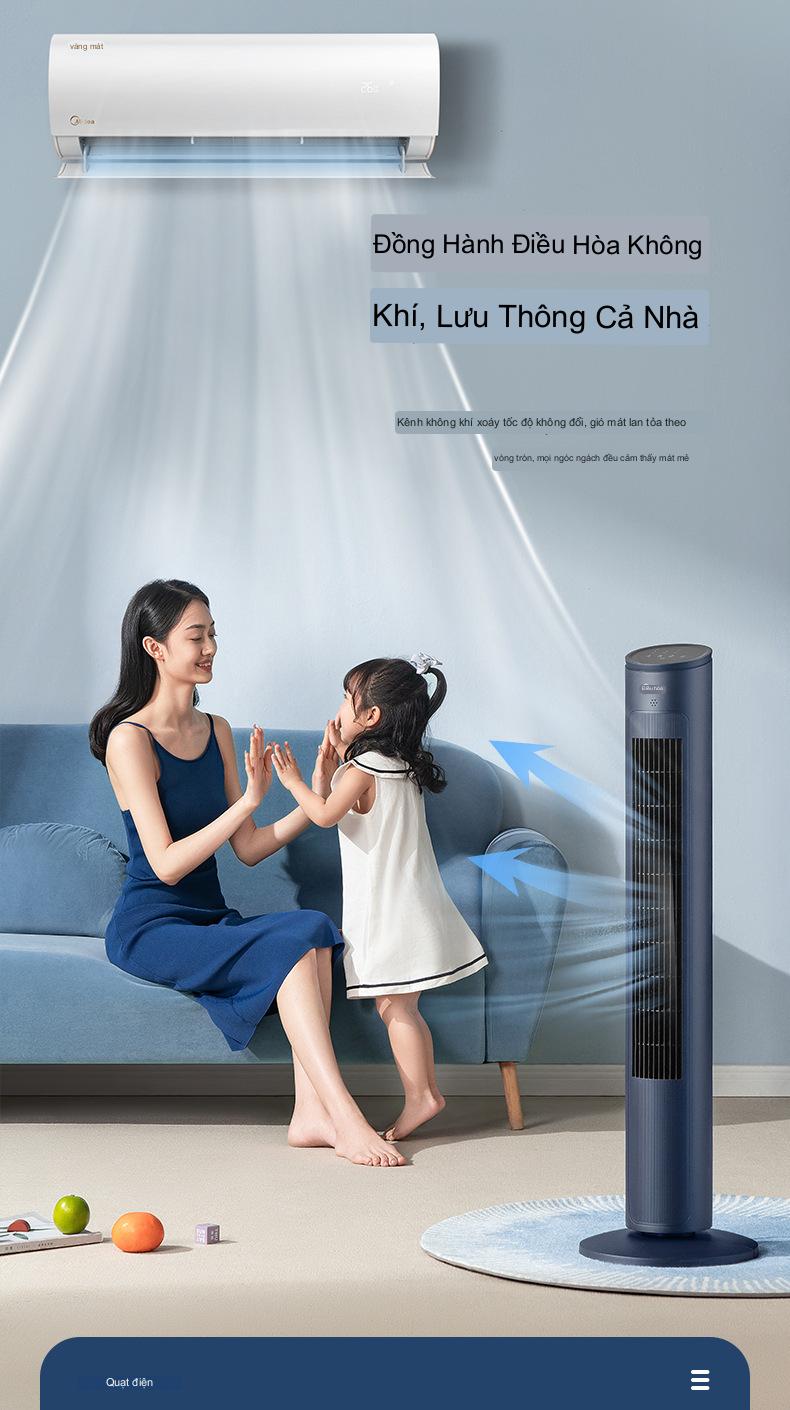 Quạt tháp MIDEA ZAF09MR điều khiển từ xa thông minh Hàng chính hãng