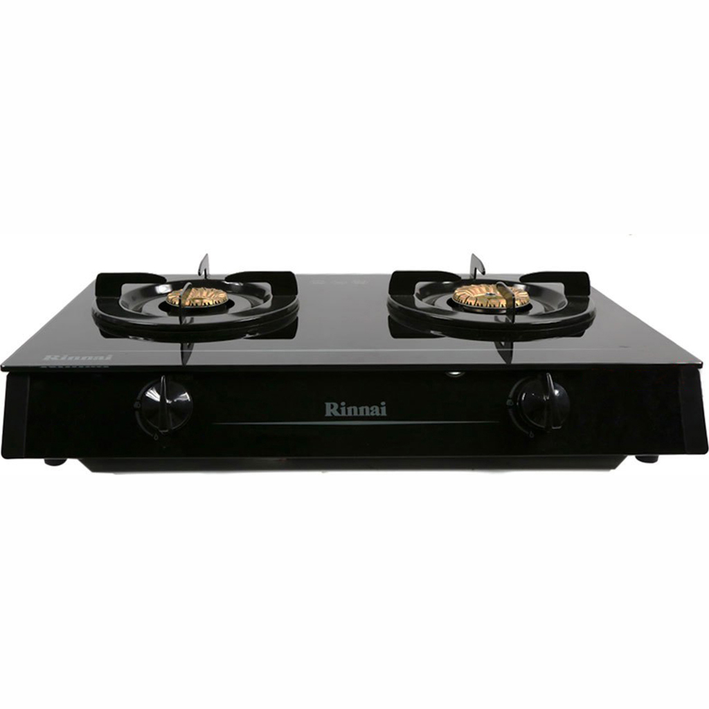 Bếp Ga Dương Đôi Rinnai RV-6Double Glass - Đen- Hãng chính hãng