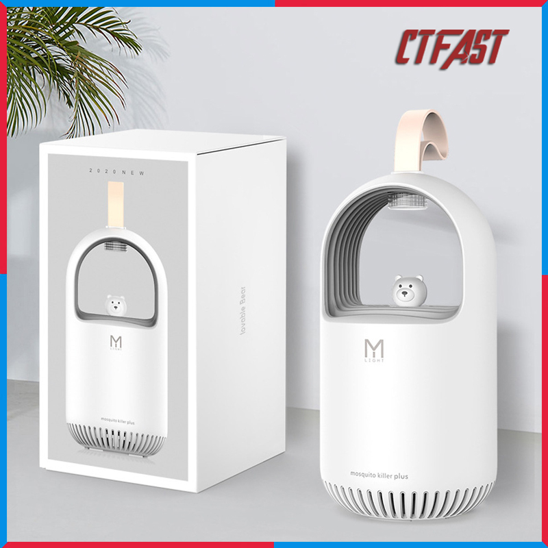Đèn Bắt Muỗi Diệt Côn Trùng Kiêm Đèn Led Ngủ Thông Minh Ctfast 01 - Đèn Bắt Muỗi Usb Con Gấu Bắt Muỗi Tự Động Bằng Tia Uv Có Chất Dụ Muỗi Thân Thiện Với Môi Trường Không Mùi , Không Gây Ồn - Trắng