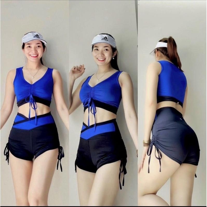 BỘ BƠI,TẬP GYM NỮ QUẦN ĐÙI RÚT DÂY SIZE 35-65kg