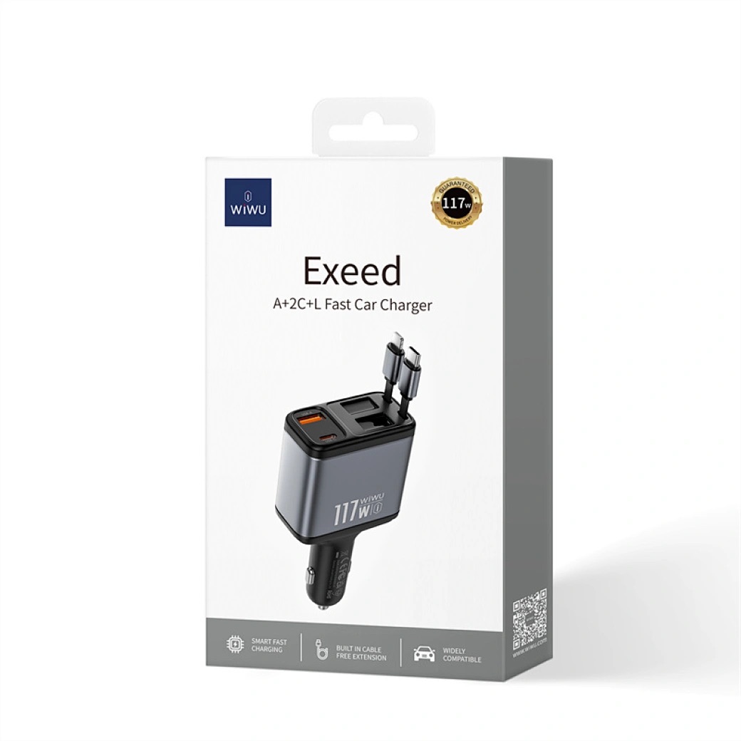 Bộ Sạc Điện Thoại Trên Ô Tô Wi WU WiWU Exeed 200W QC+PD Wi-QC026 - Hàng Chính Hãng