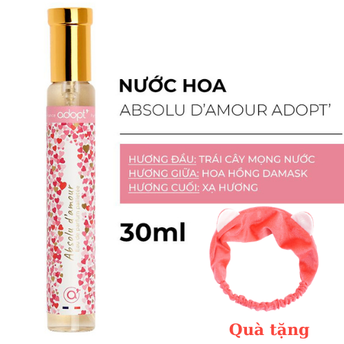 Nước Hoa Adopt' Absolu D'amour 30ML Hương Thơm Cho Nàng Quyến Rũ Tặng Kèm Băng Đô Thời Trang