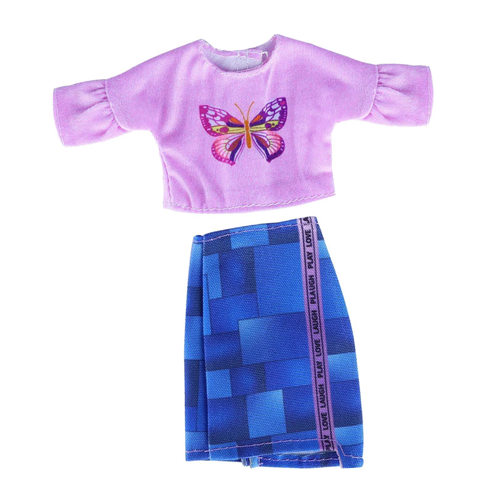 2Pcs Fashion Doll Clothes Set Costumes for 12inch Baby Doll Dress up Costume