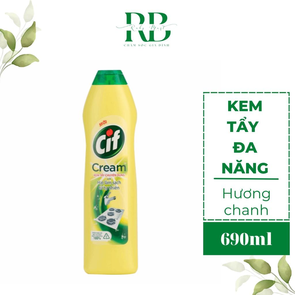 Kem Tẩy Đa Năng Cif Hương Chanh, Kem Tẩy Lau Bếp Chai 690g