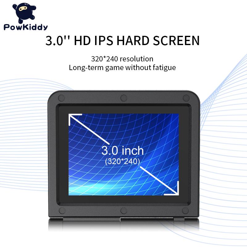 POWKIDDY v90 Phiên bản màu đen Bảng điều khiển cầm tay lật màn hình IPS 3 inch Bảng điều khiển trò chơi hệ thống mở 16 Trình mô phỏng PS1 Quà tặng cho trẻ em Màu sắc: Vàng 16GB