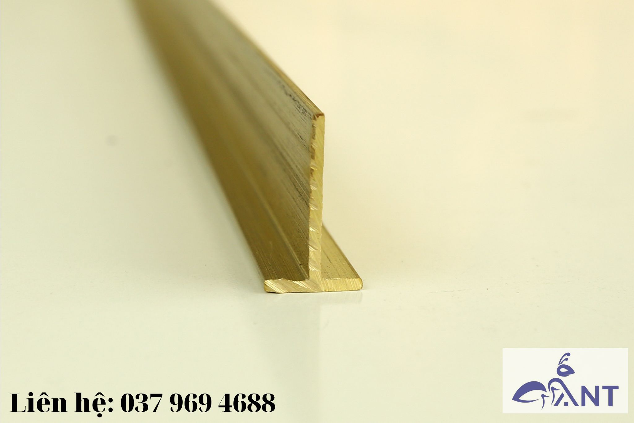 Nẹp đồng t12x20t vàng, thanh dài 4m, hỗ trợ cắt theo kích thước, trang trí nhà cửa