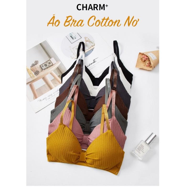 -ÁO BRA LEN TĂM THẮT NƠ ĐỆM DÀY KHÔNG GỌNG