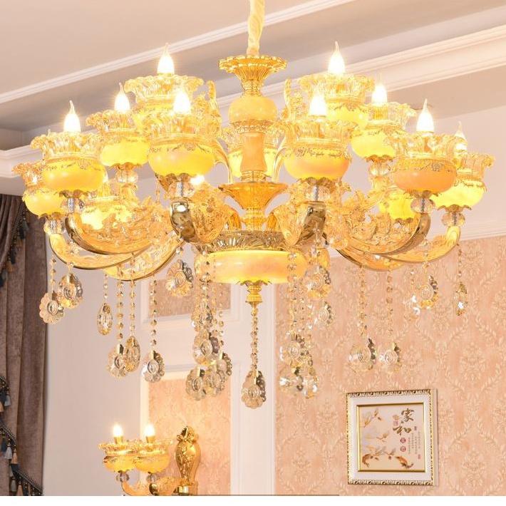 Đèn chùm KRIA 15 tay pha lê phong cách hiên đại, đẳng cấp, sang trọng - kèm bóng LED chuyên dụng