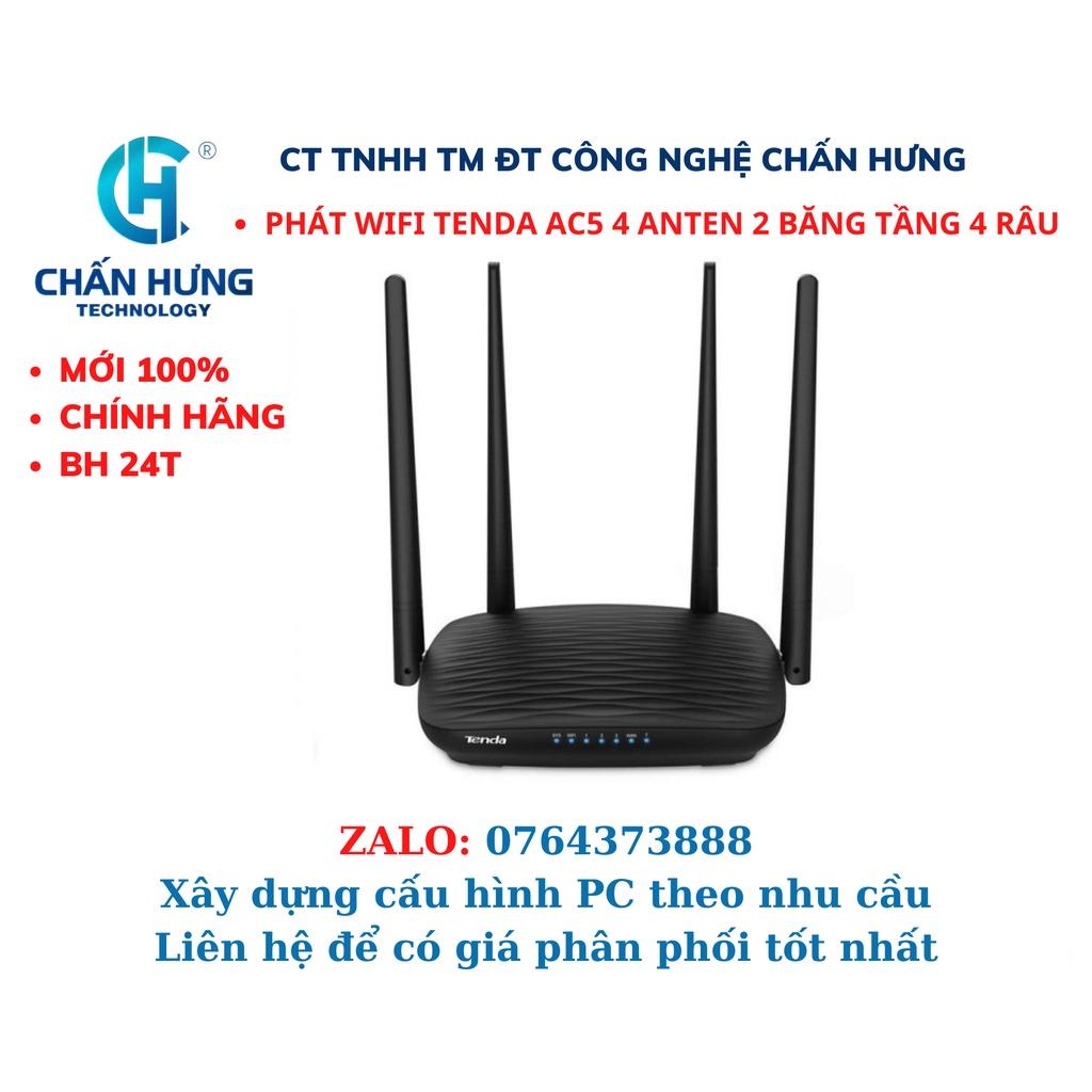 PHÁT WIFI TENDA AC5 4 ANTEN 2 BĂNG TẦNG 4 RÂU