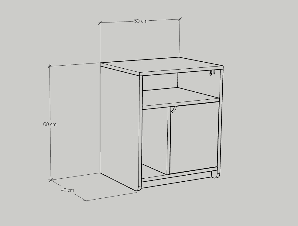 [Happy Home Furniture] CIRCLE, Táp đầu giường 3 ngăn, 50cm x 40cm x 60cm ( DxRxC), TCM_067