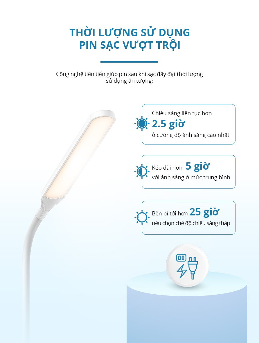 Đèn Bàn Sạc Panasonic HHGLT0346L19 5W - độ sáng 10-100%, Led Đổi màu, cổng sạc USB, Tích hợp đế đựng điện thoại tiện lợi