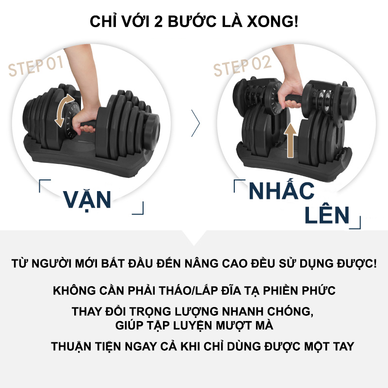 Tạ Điều Chỉnh Lysin 40kg – 17 Mức Trọng Lượng