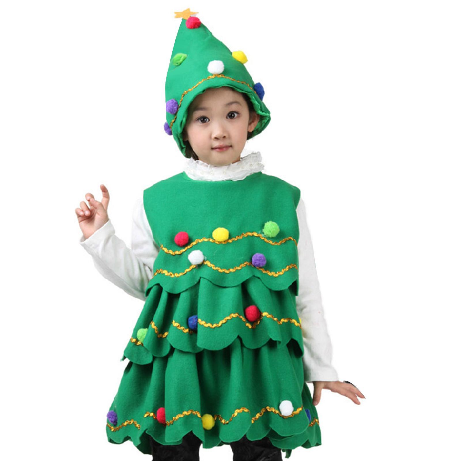Christmas Costume Outfit Xmas Tree Decorative Carnival Cosplay Set for Party
