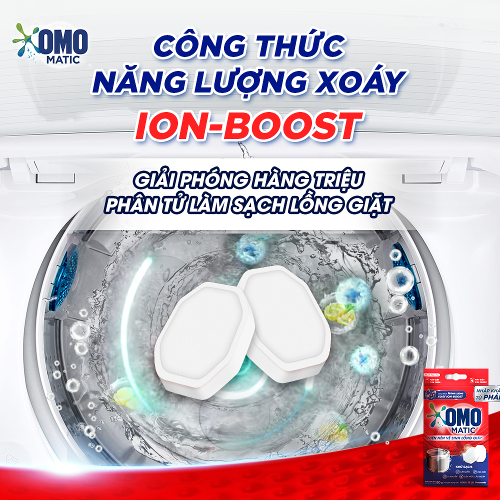 Combo 3 Hộp 4 Viên Nén Vệ Sinh Lồng Giặt OMO Matic 80gr