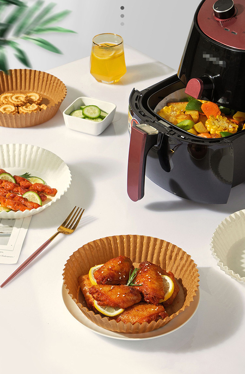 Set 50 Miếng Giấy Lót Nồi Chiên Hình Khuôn Bánh - Giảm Thiểu Tối Đa Dầu Mỡ Bám Vào Nồi Chiên