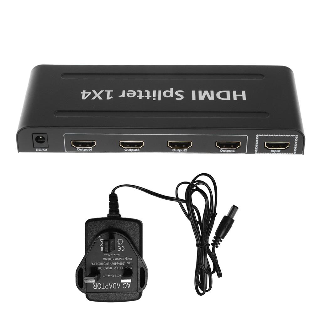 1x4 HDMI Divider Full HD 4Kx2K and 3D Resolution Fits UK power