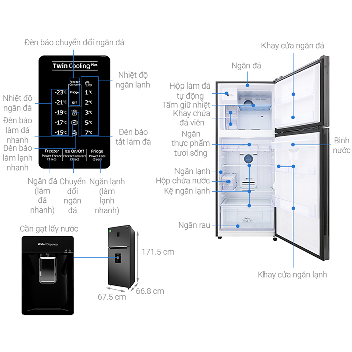 Tủ lạnh Samsung Inverter 360 lít RT35K5982BS/SV