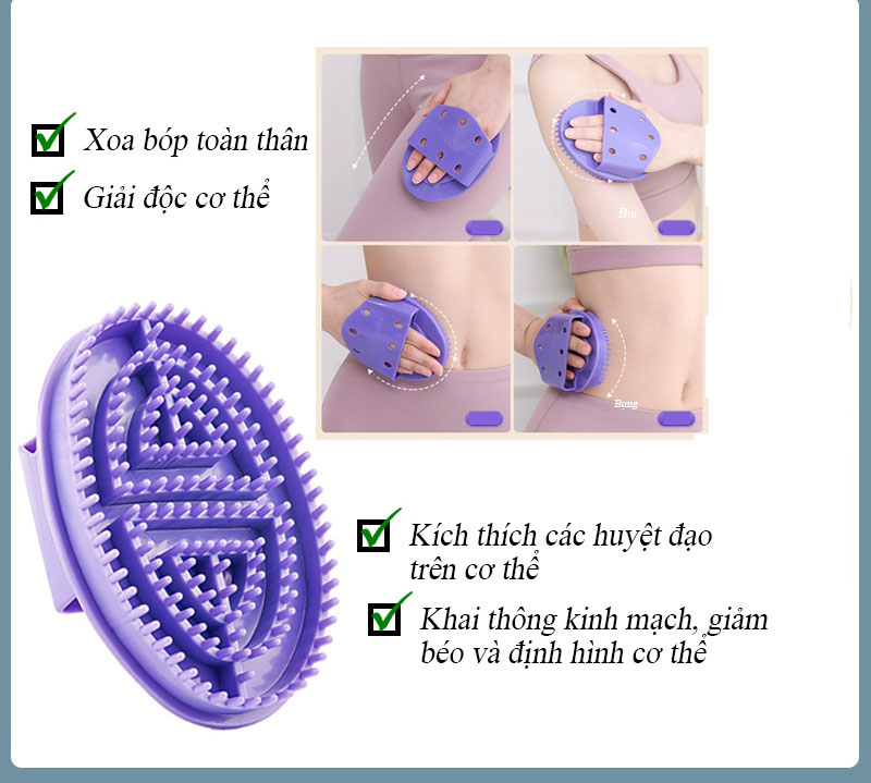 Bàn Chải Massage Lưng Vai Gáy Body Tẩy Tế Bào Chết