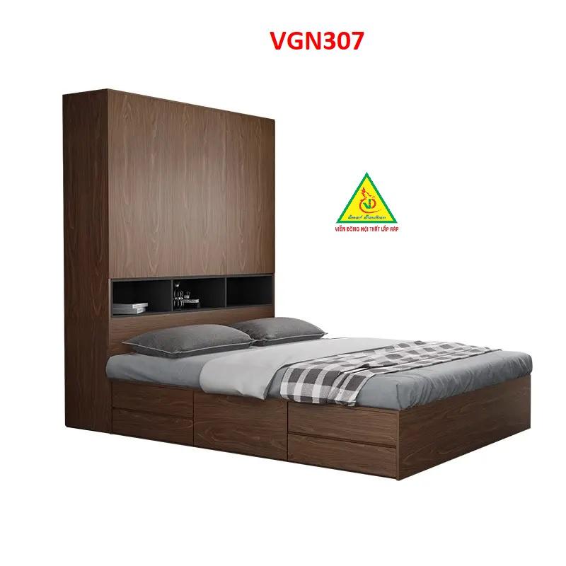 Giường ngủ đơn giản theo phong cách hiện đại VGN307 - Nội thất lắp ráp Viendong Adv