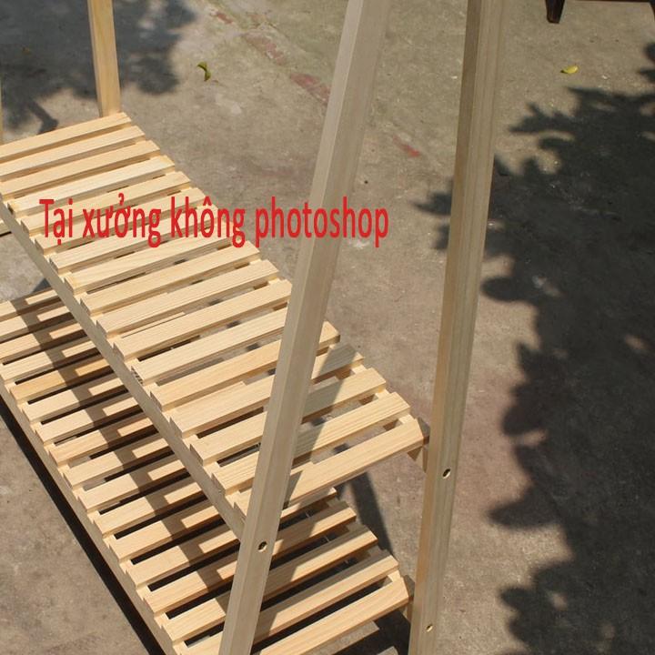 Kệ treo quần áo - Giá treo quần áo chữ A 2 tầng - Làm Từ Gỗ Thông Xịn Xò Chất Lượng Cao, Chống Thấm Nước, freeship