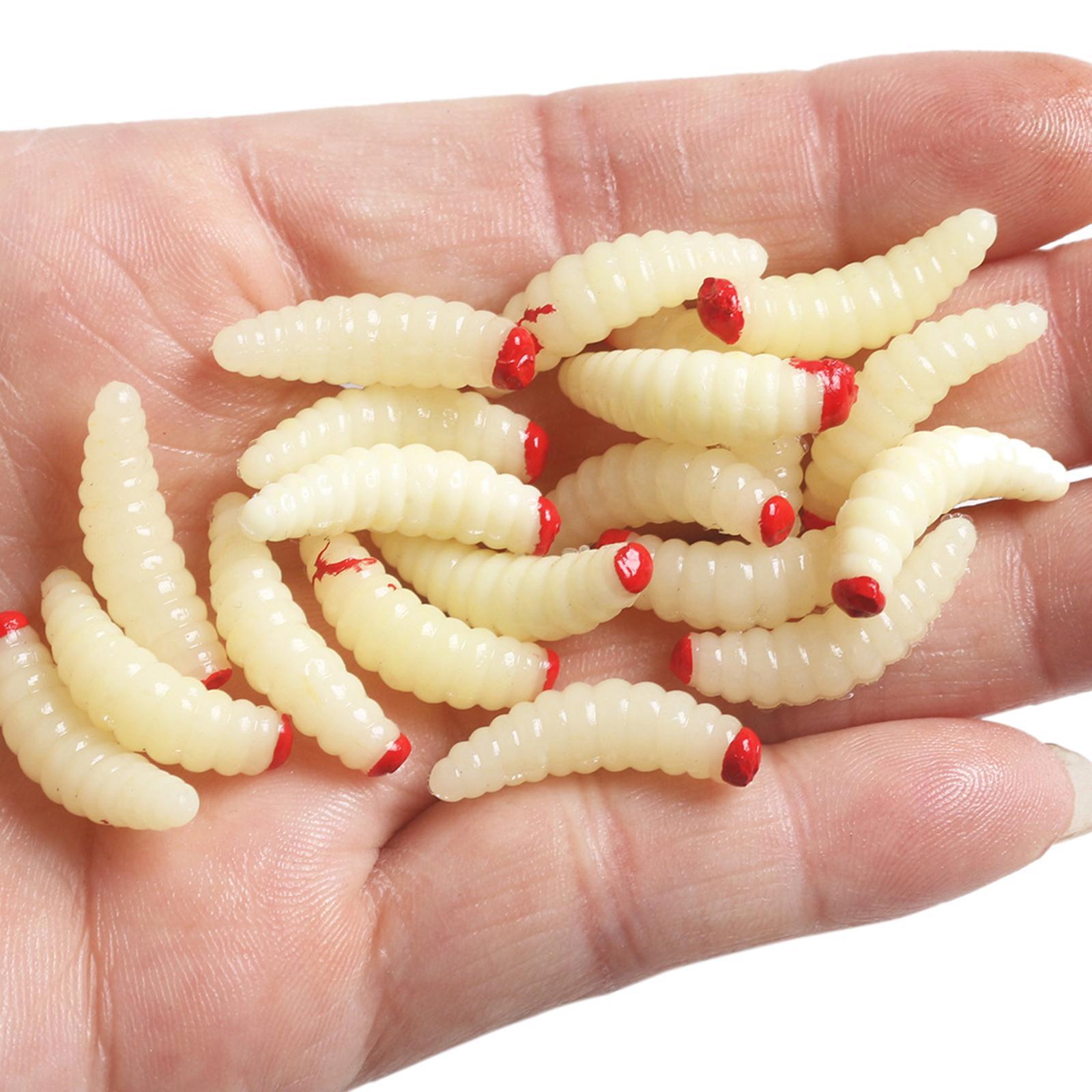 100 Pieces Fishing Lures Baits Soft Fishing Lures for Freshwater Portable for Bass Trout Professional Jig Fishing Gear Simulation Worm Grub