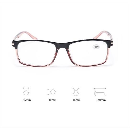 Kính lão thị viễn thị từ +100 đến +400 nam nữ sẵn độ tròng Nhật gia công chuẩn độ UNIQUIKV85BLUE