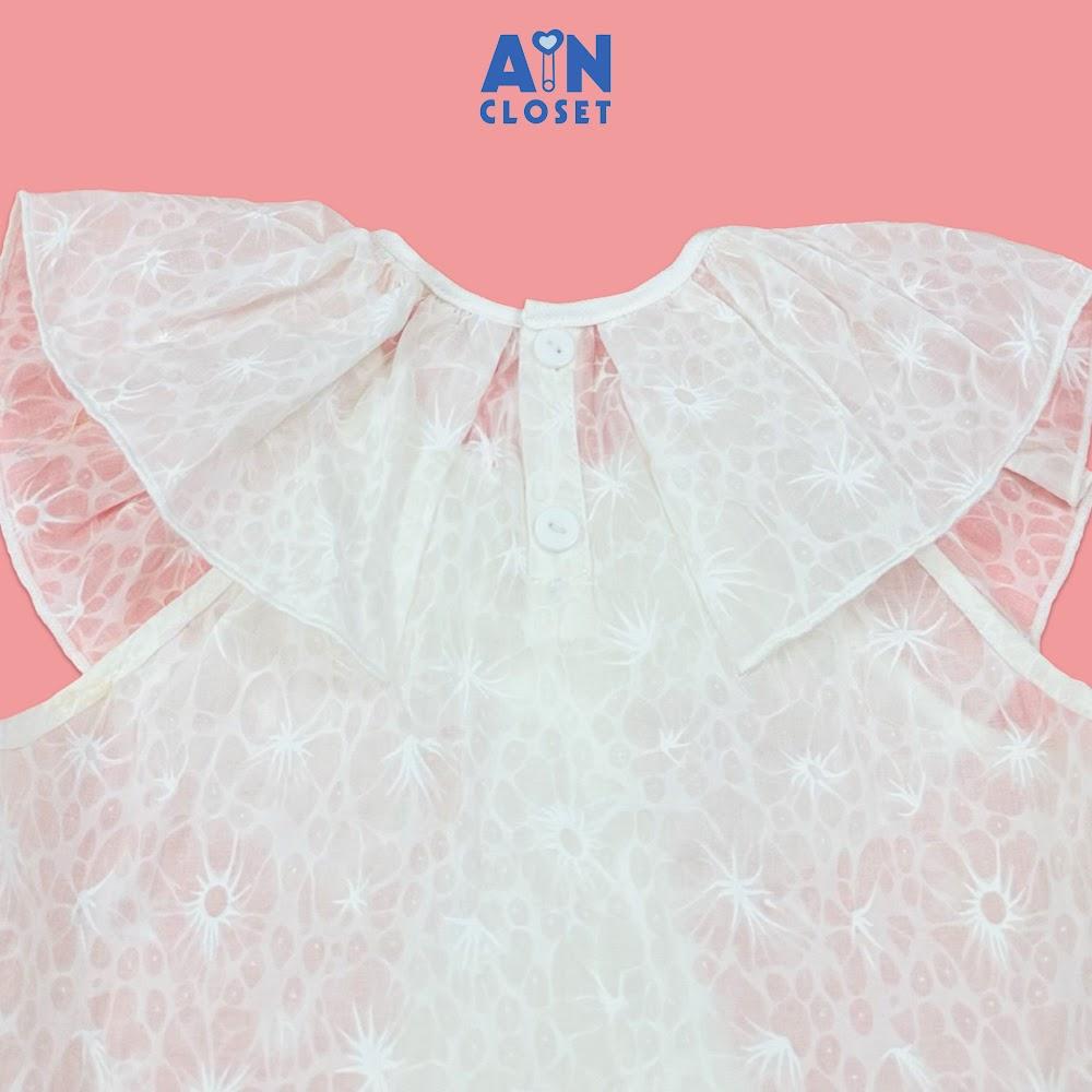 Áo Sơ mi Ngắn tay bé gái họa tiết Hoa Mai Trắng Cotton boi - AICDBGYVGJOC - AIN Closet