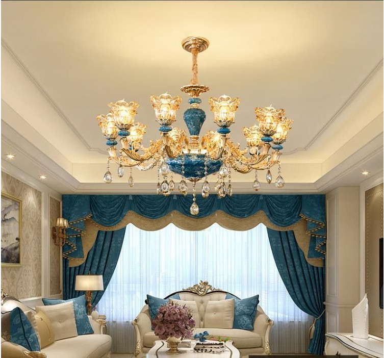 Đèn Chùm 12 Tay MORIUS Đá Xanh Mang Lại Vẻ Đẹp Cực Kì Sang Trọng Phù Hợp Với Trang Trí Phòng Khách, Nhà Hàng , Khách Sạn