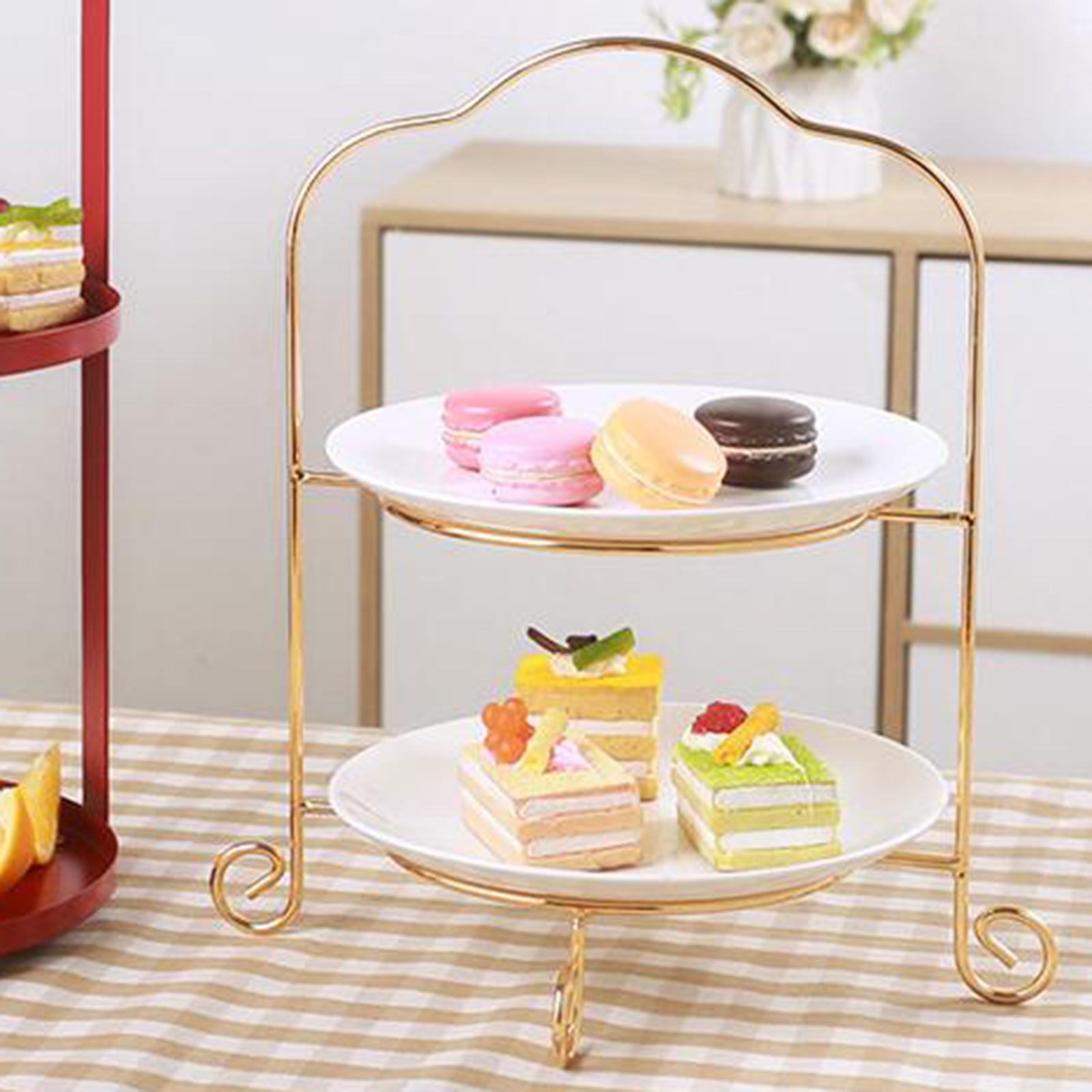 2 Tier Dessert Pastry Plate Rack Cookie Display Platter Scene Props Easy Access to Food for Birthday Parties Baby Showers