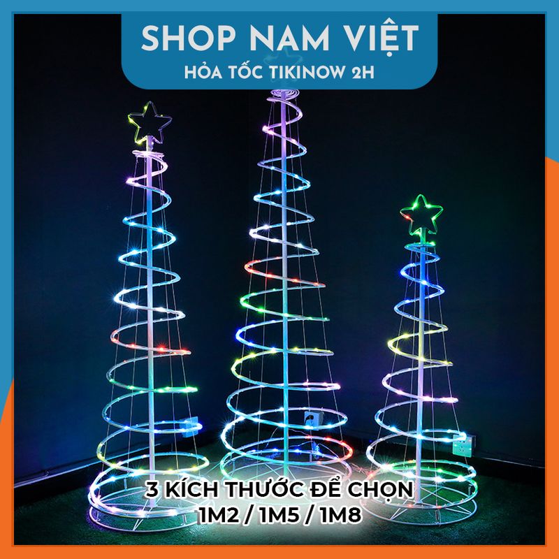 Cây Thông Đèn Led Xoắn Ốc Có Thể Gấp Gọn, Trang Trí Ngoài Trời, Hiệu Ứng Led Sao Băng - Chính Hãng NAVIVU