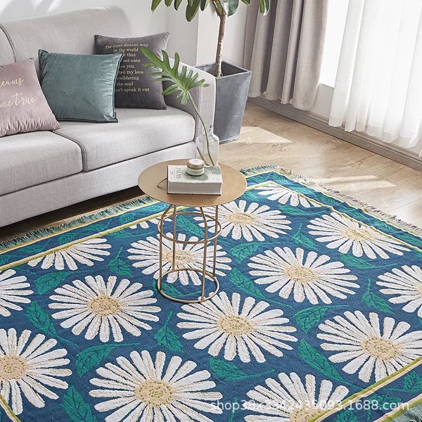 Thảm Vintage Hoa Cúc, Thảm Thổ Cẩm 130cm x 180cm